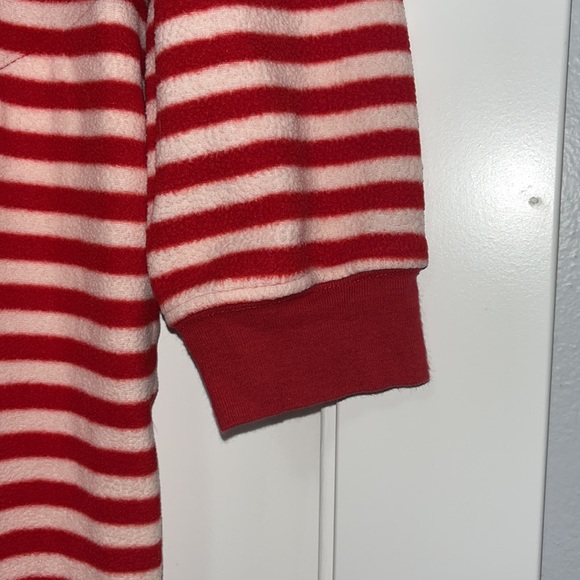 NICK & NORA SOCK MONKEY ADULT FOOTIE ONESIE PAJAMAS RED WHITE STRIPE SIZE SMALL - Picture 4 of 8